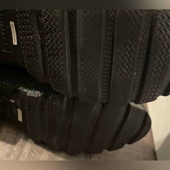 HUNTER Original Starcloud Sparkling Black Tall rain boots women’s shoe sz 6 - Picture 9 of 9